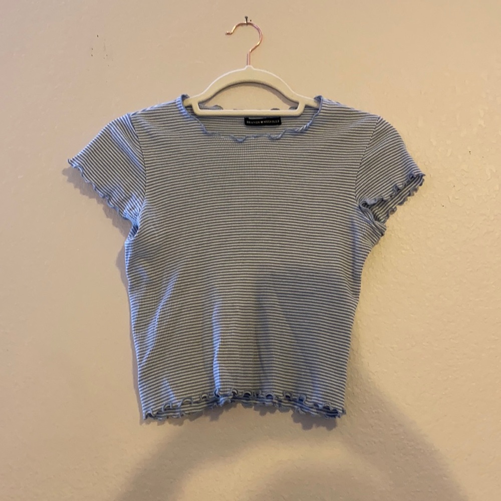 brandy melville striped cropped tee